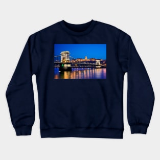 Danube & the chain bridge - Budapest Crewneck Sweatshirt